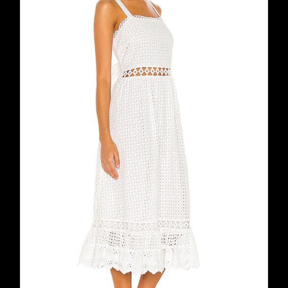 Place nationale white eyelet maxi dress